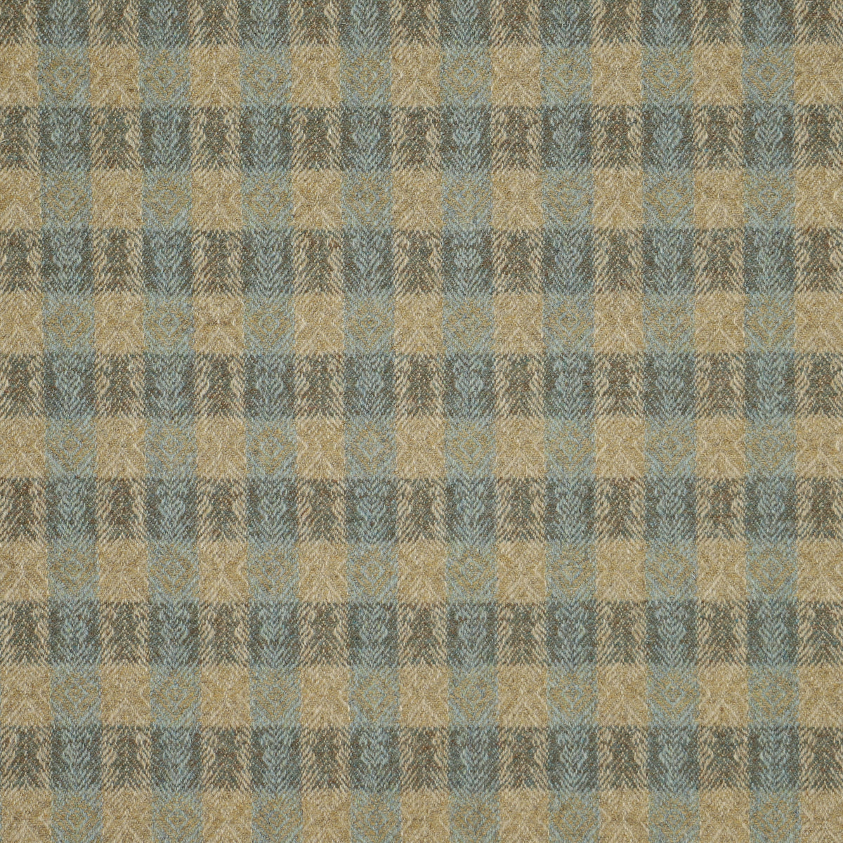 Oakes Wool Fabric by Abraham Moon Aqua Rust