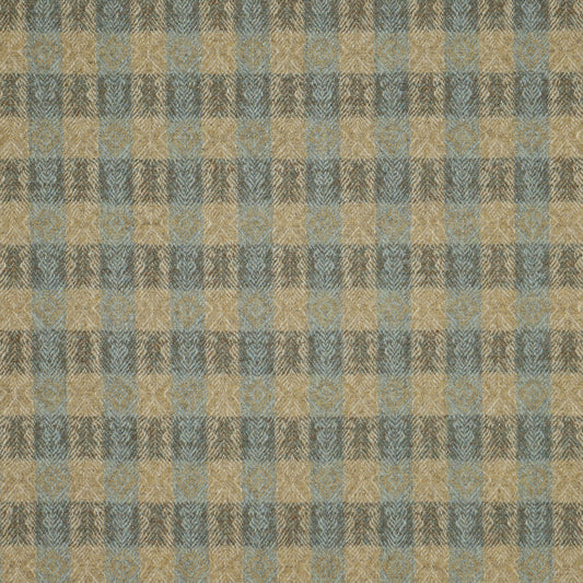 Oakes Wool Fabric by Abraham Moon Aqua Rust
