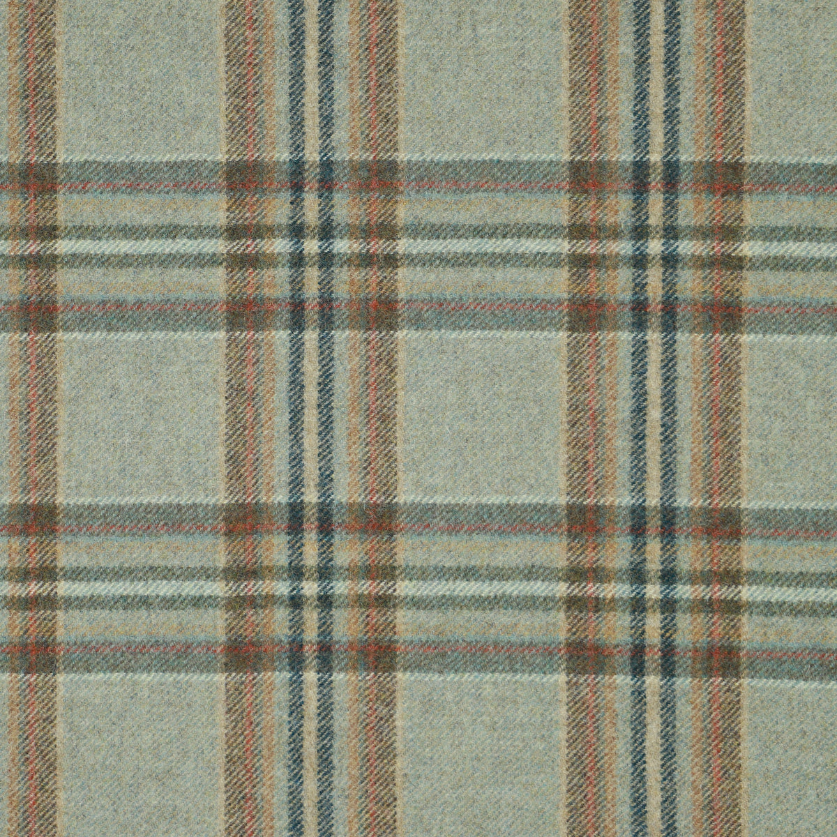 Coates Wool Fabric by Abraham Moon Aqua Rust
