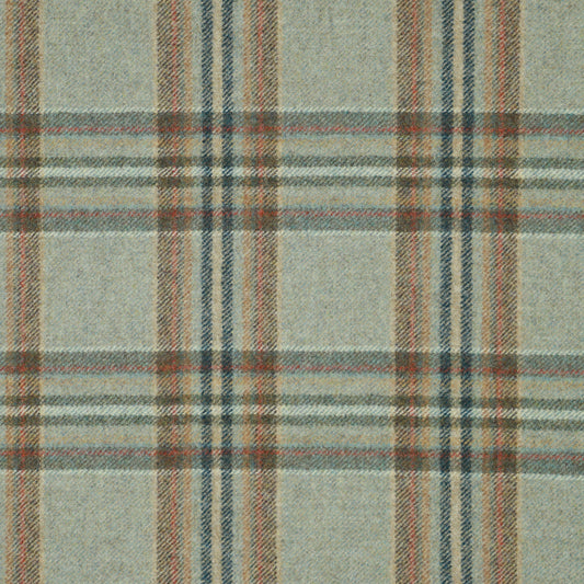 Coates Wool Fabric by Abraham Moon Aqua Rust