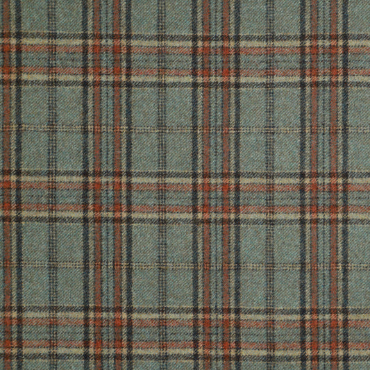 Smyth Wool Fabric by Abraham Moon Aqua Rust
