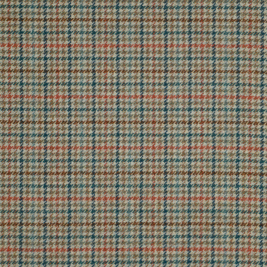 Aveyard Wool Fabric by Abraham Moon Aqua Rust