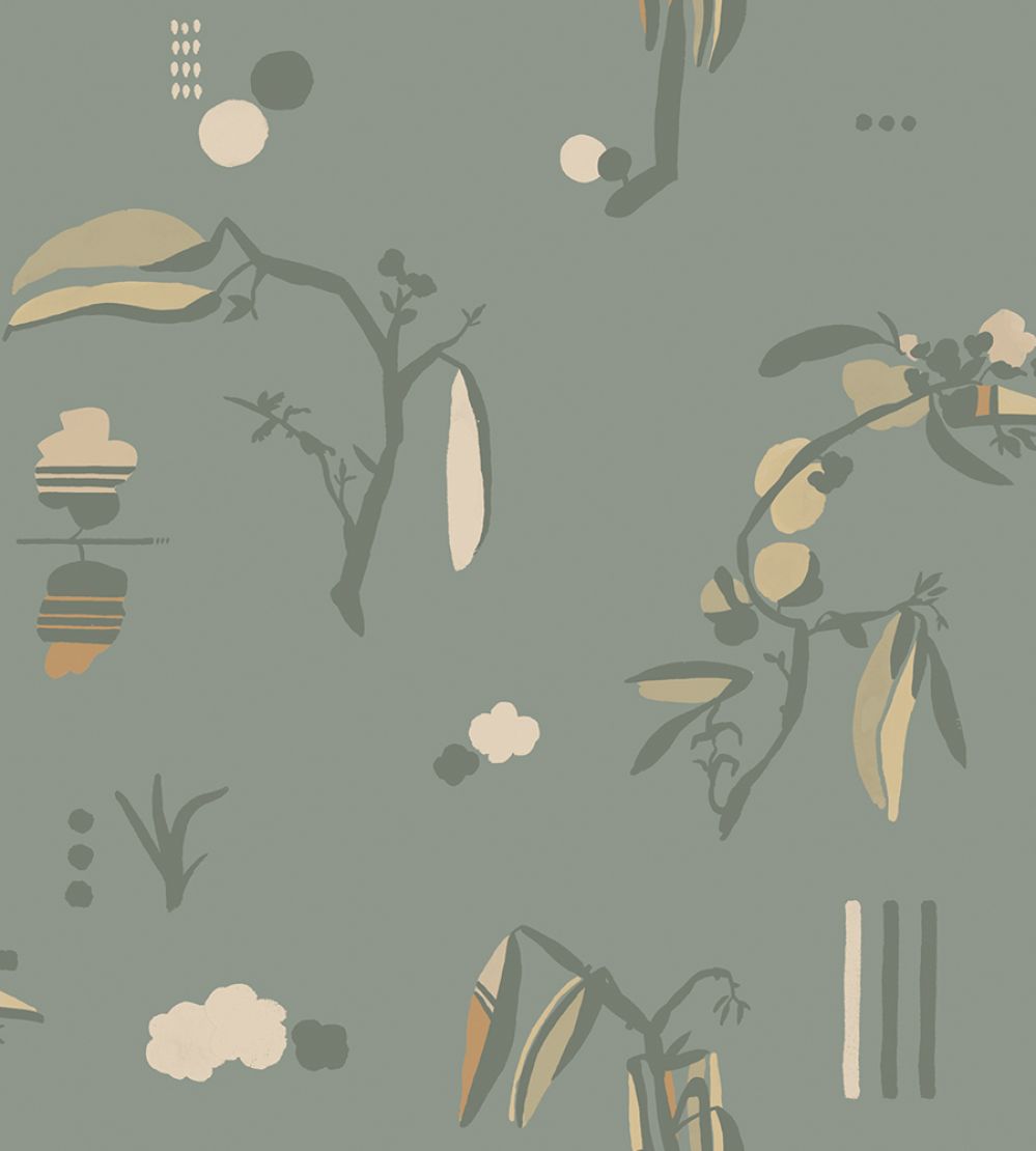 Ukiyo Wallpaper by Tres Tintas Azul claro