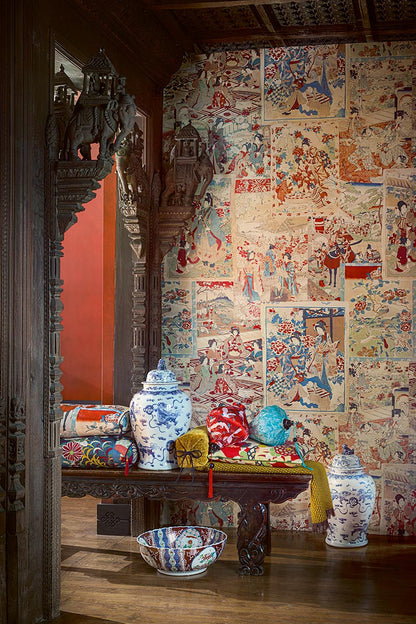 Ukiyoe Wallpaper by Pierre Frey shown in a room setting (view 1)