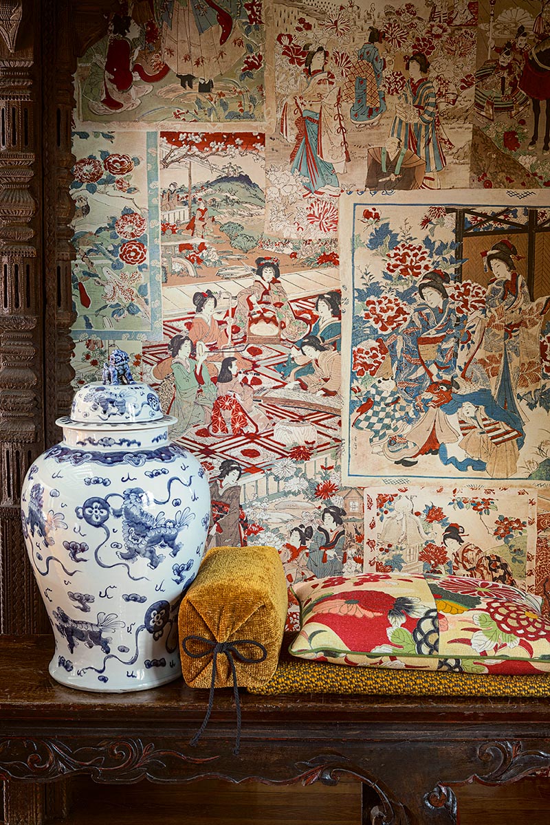 Ukiyoe Wallpaper by Pierre Frey shown in a room setting (view 2)