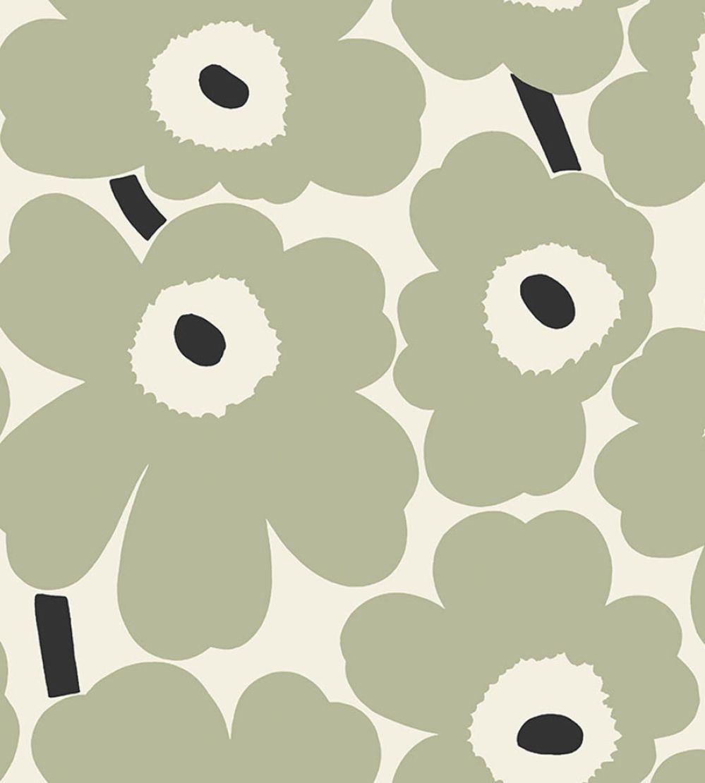 Unikko Wallpaper by Marimekko Green