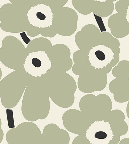 Unikko Wallpaper by Marimekko Green
