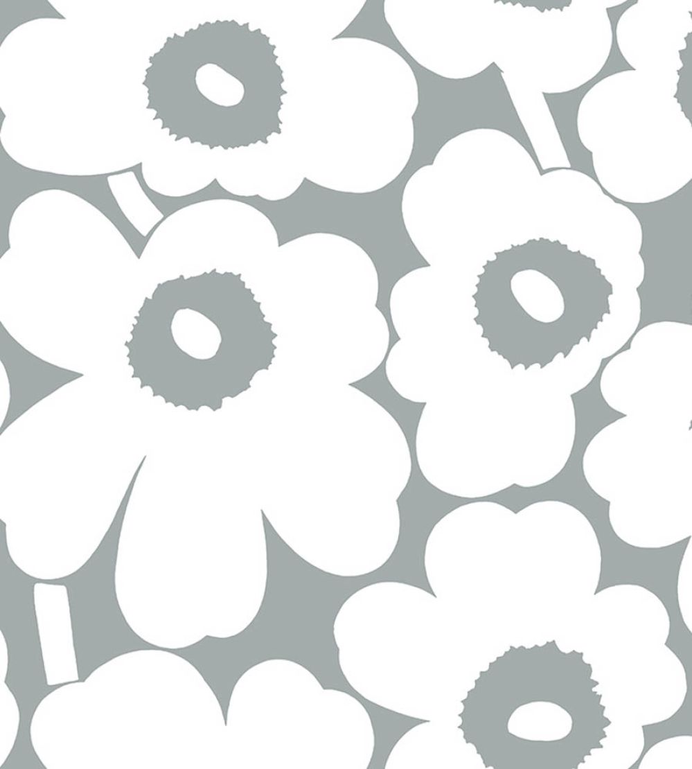 Unikko Metallic Wallpaper by Marimekko Silver