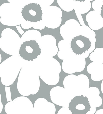 Unikko Metallic Wallpaper by Marimekko Silver