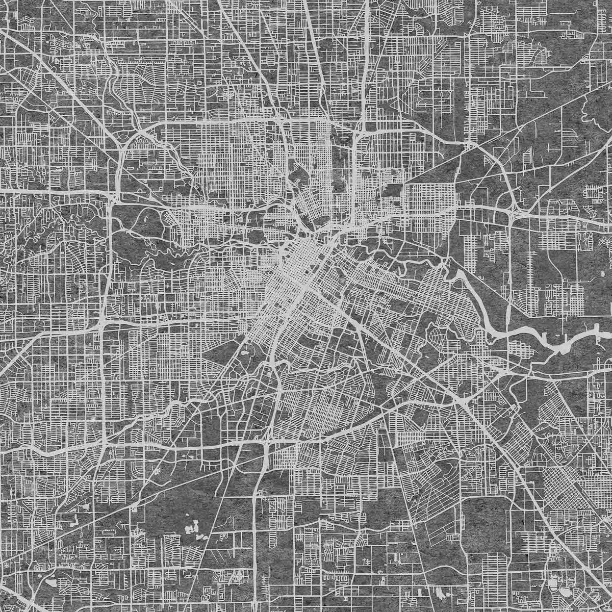 Urban Map mural by Coordonné in Black, flat pattern view
