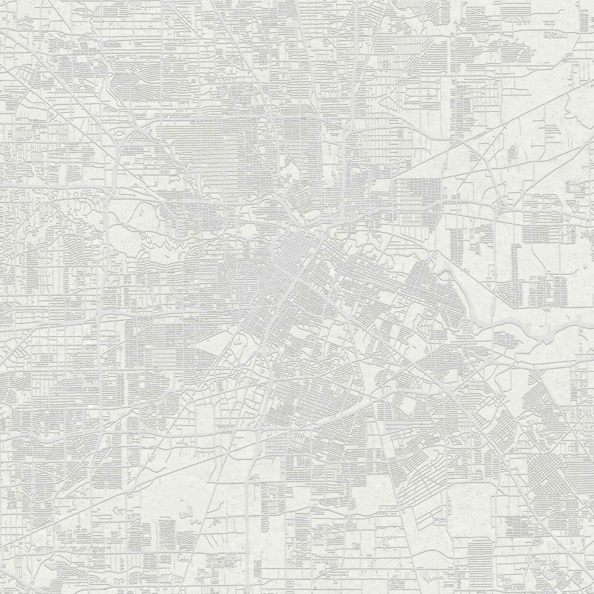 Urban Map mural by Coordonné in White, flat pattern view
