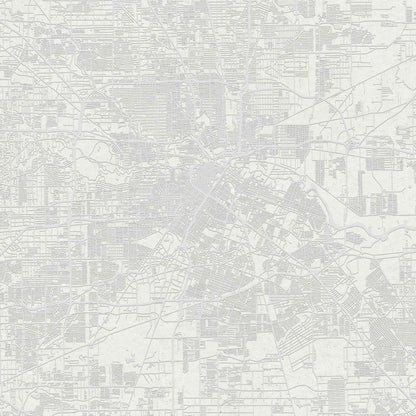Urban Map mural by Coordonné in White, flat pattern view