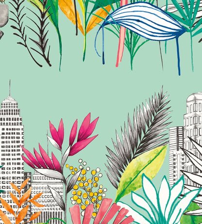 Urban Tropic Wallpaper by Ohpopsi Azure