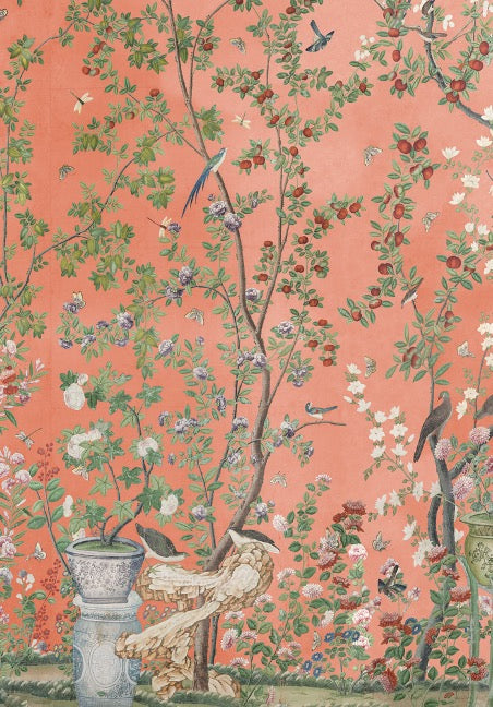Ussé Chinoiserie Mural by Watts 1874 in Aperol - Non-Woven Paper