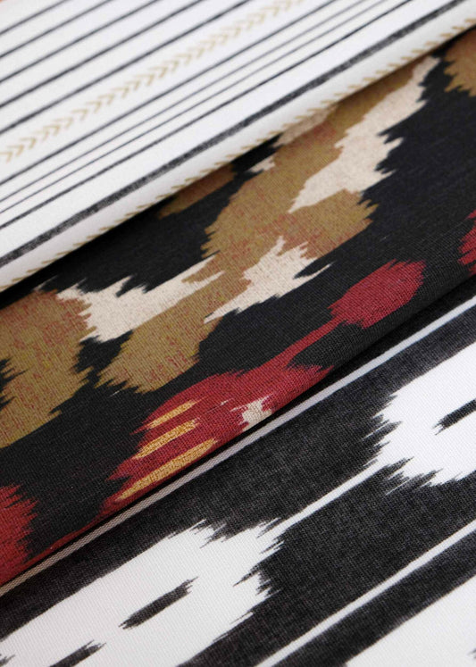 Uzbek fabric by Coordonné in Black, flat pattern view