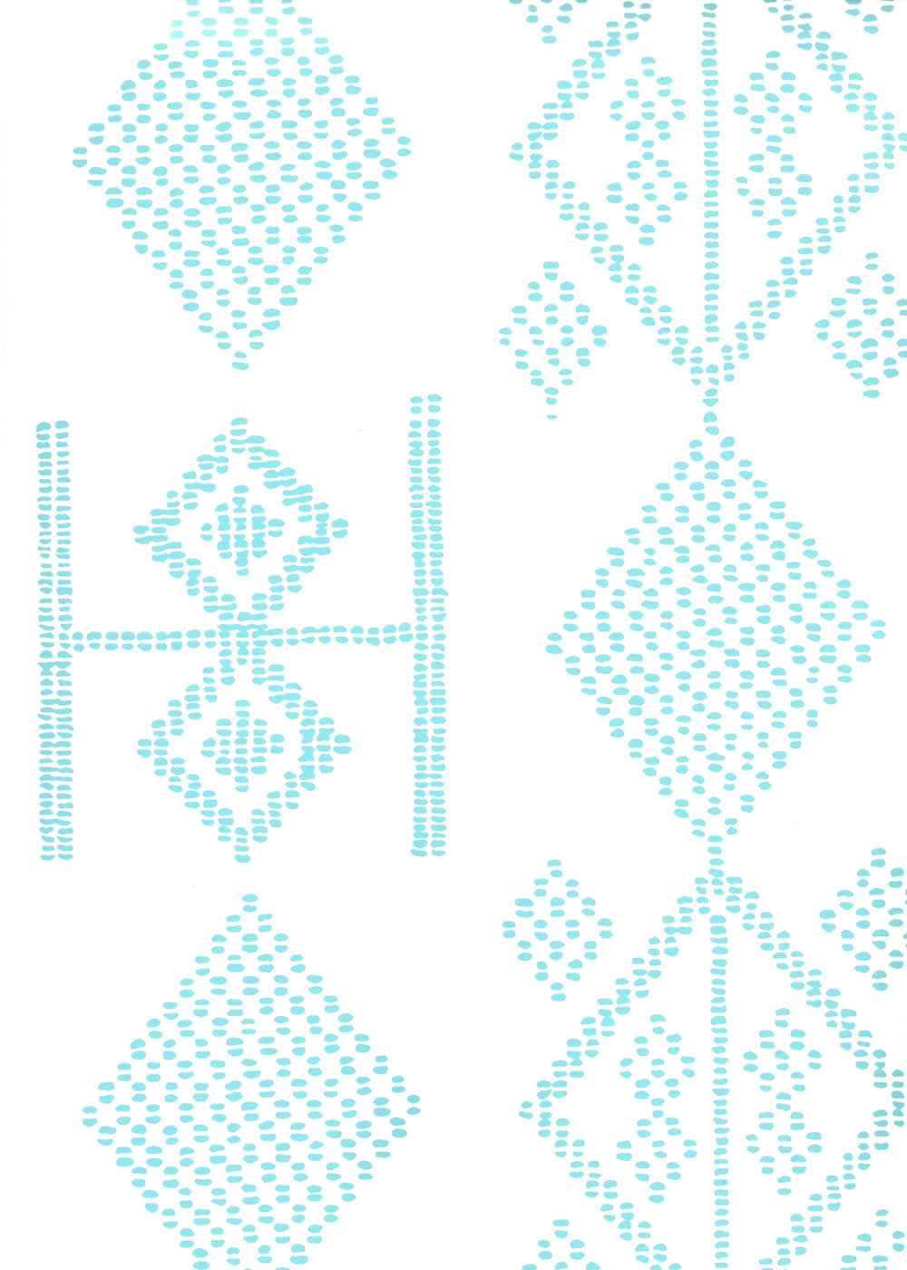 Vacances Turquoise On Almost White wallpaper by Alan Campbell