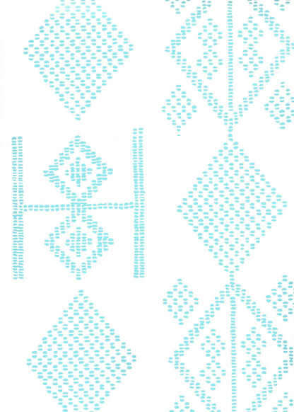 Vacances Turquoise On Almost White wallpaper by Alan Campbell
