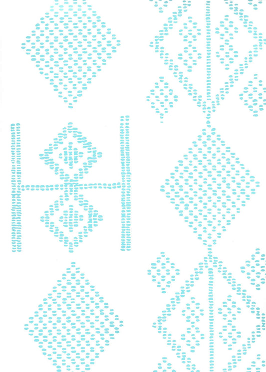 Vacances Turquoise On Almost White wallpaper by Alan Campbell