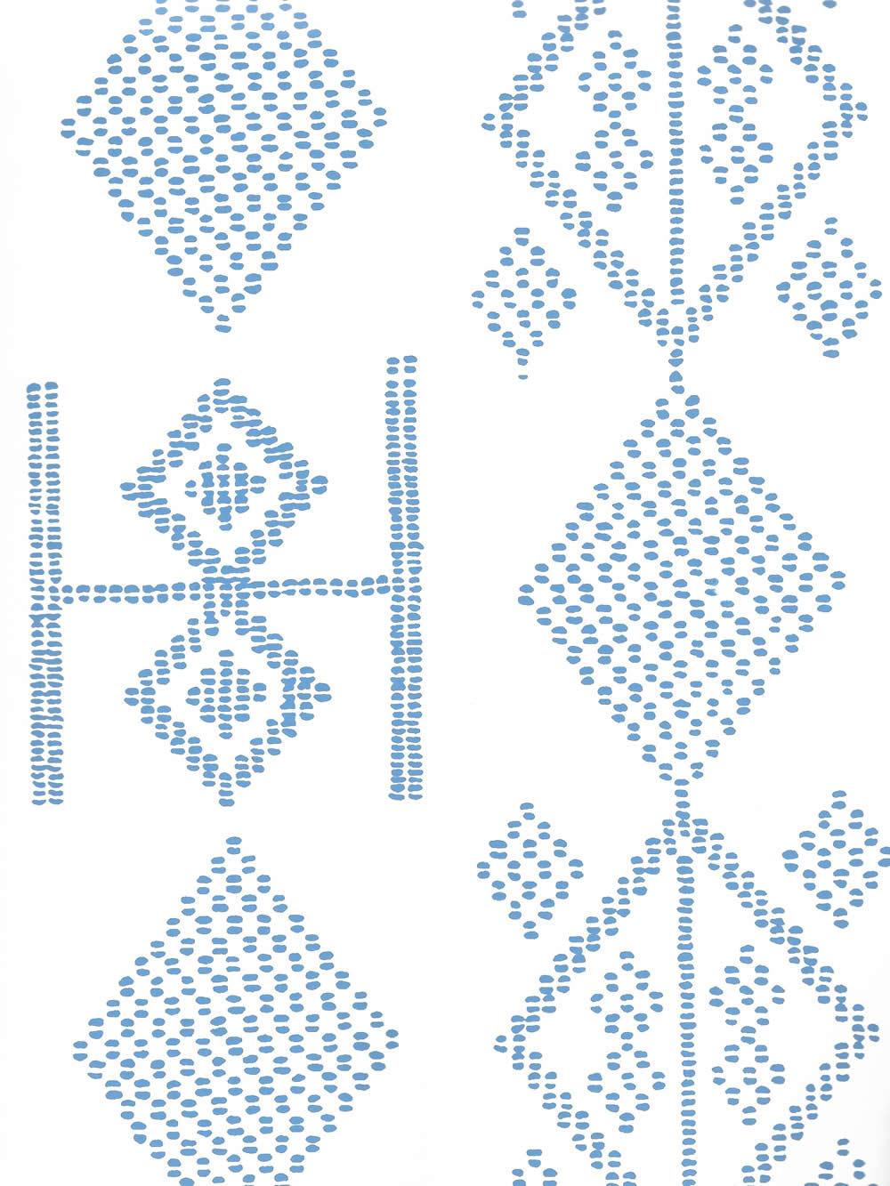Vacances French Blue On Almost White wallpaper by Alan Campbell