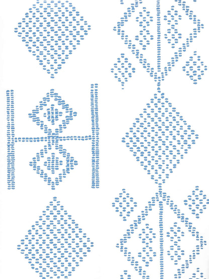 Vacances French Blue On Almost White wallpaper by Alan Campbell