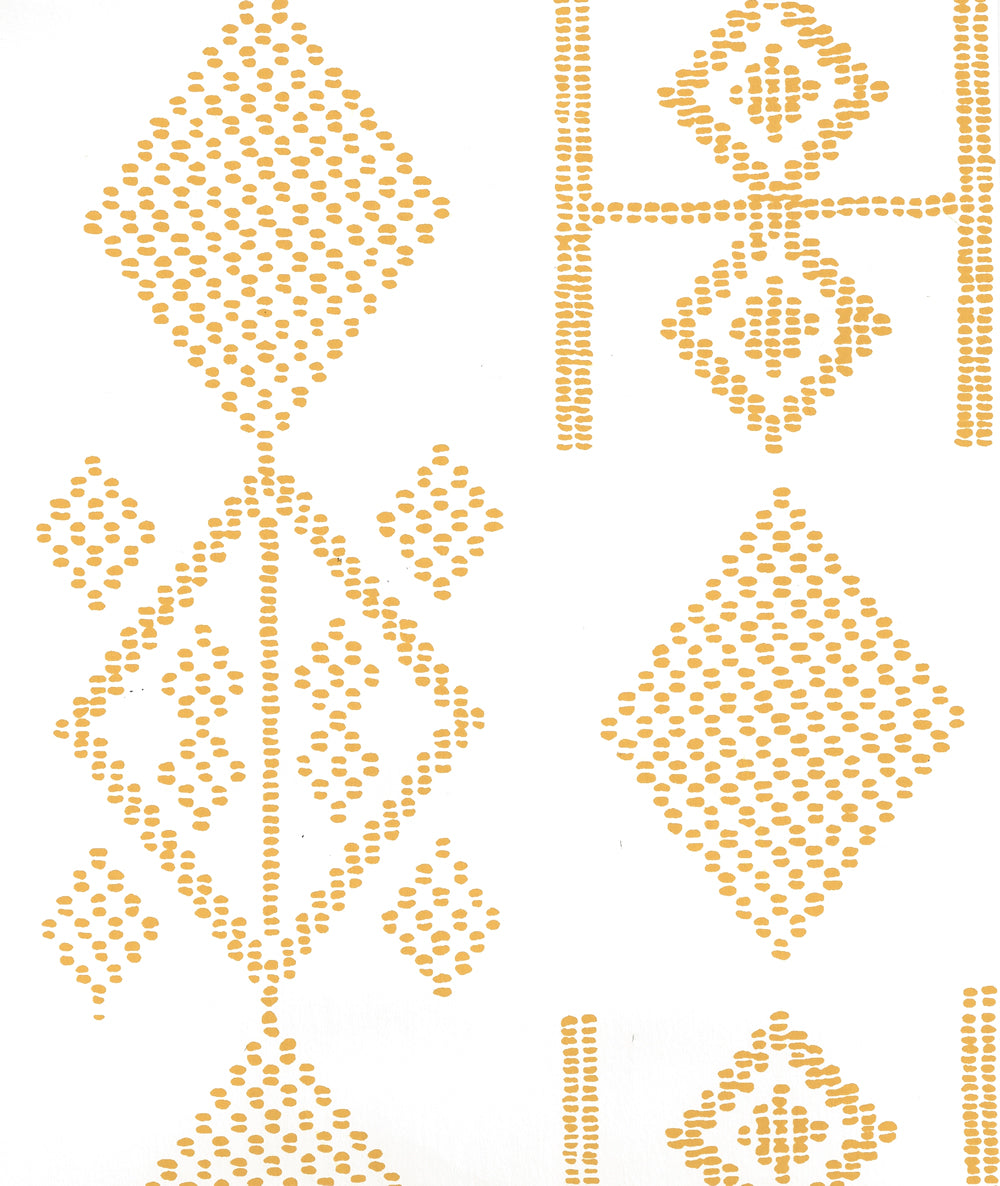 Vacances Inca Gold on Almost White wallpaper by Alan Campbell