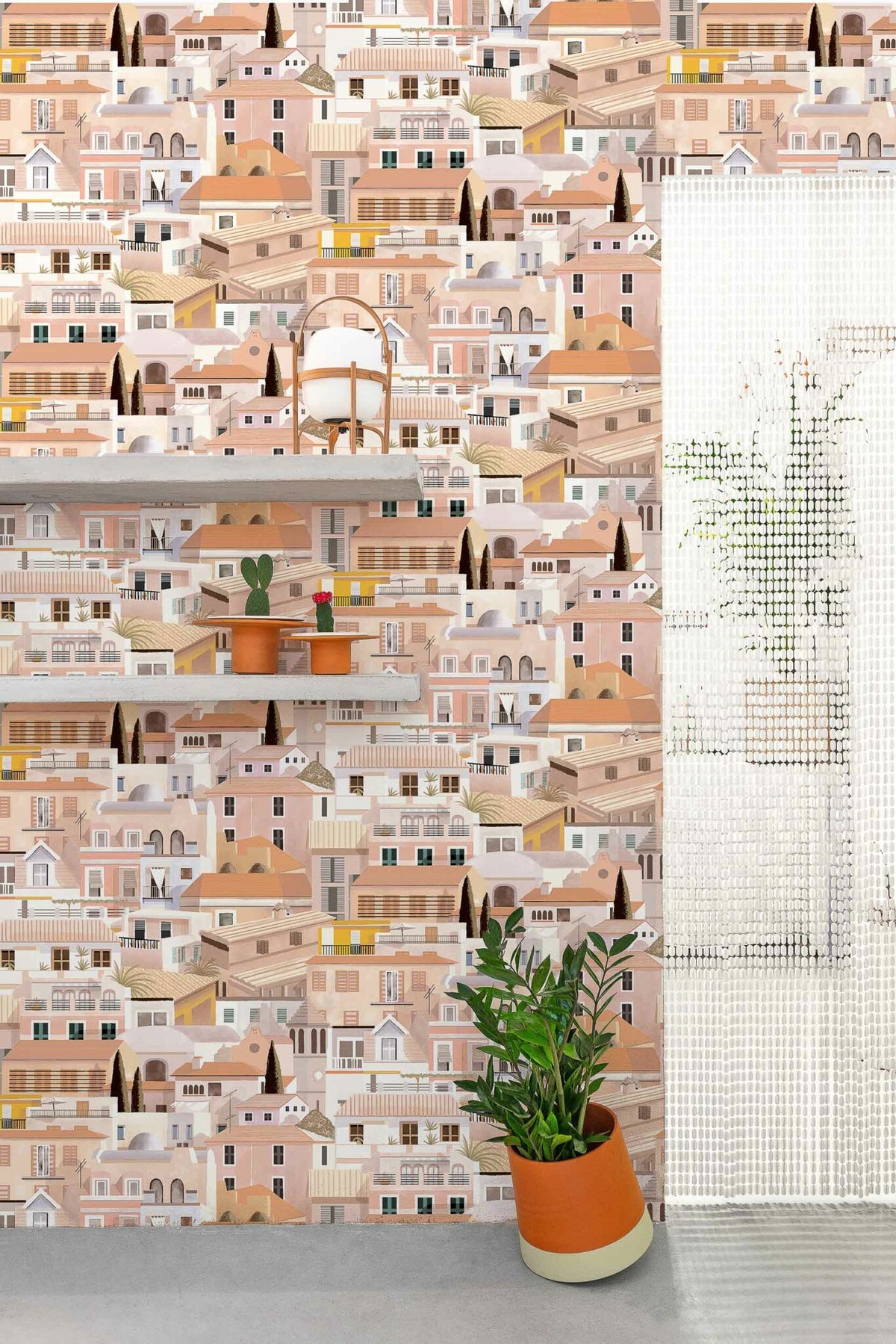 Valldemossa wallpaper by Coordonné in Midday, shown in a styled room