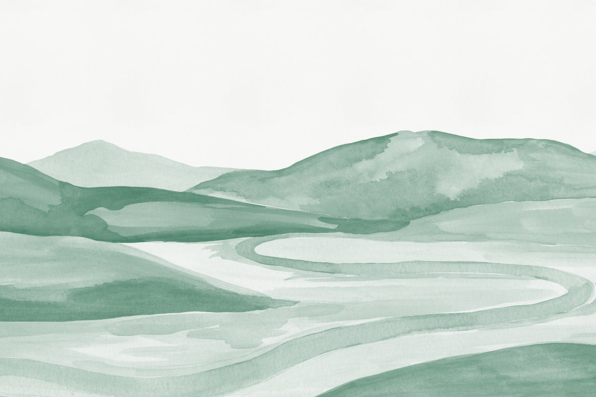 Valley Dark Green mural by Hovia