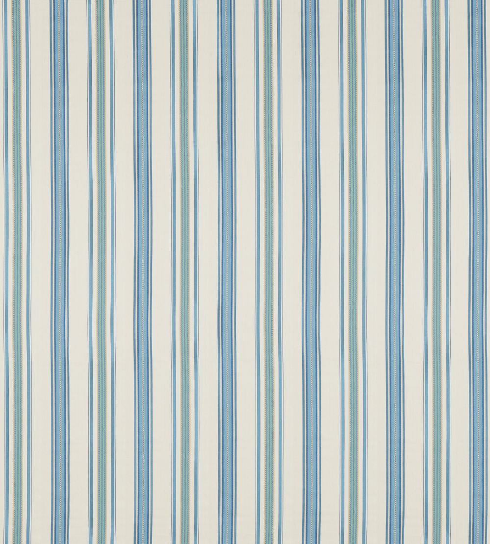 Valley Stripe Fabric by Sanderson Indigo/Ivory