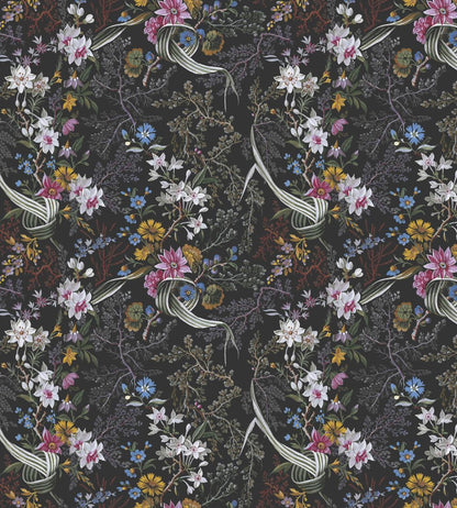 V&A Floris Fabric by Arley House Black