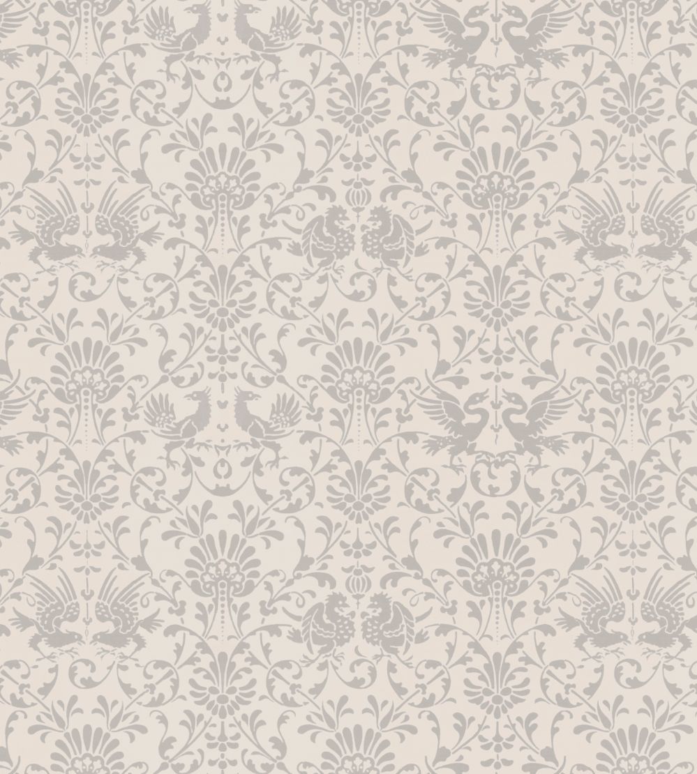 V&A Heraldic Birds Fabric by Arley House Beige