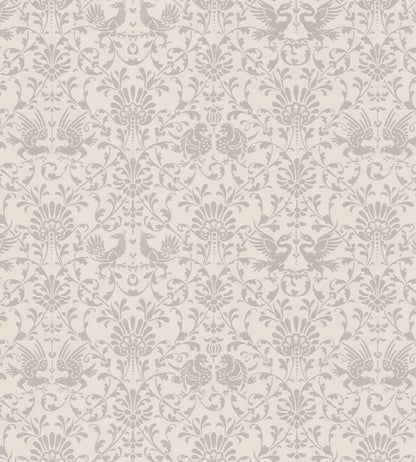 V&A Heraldic Birds Fabric by Arley House Beige