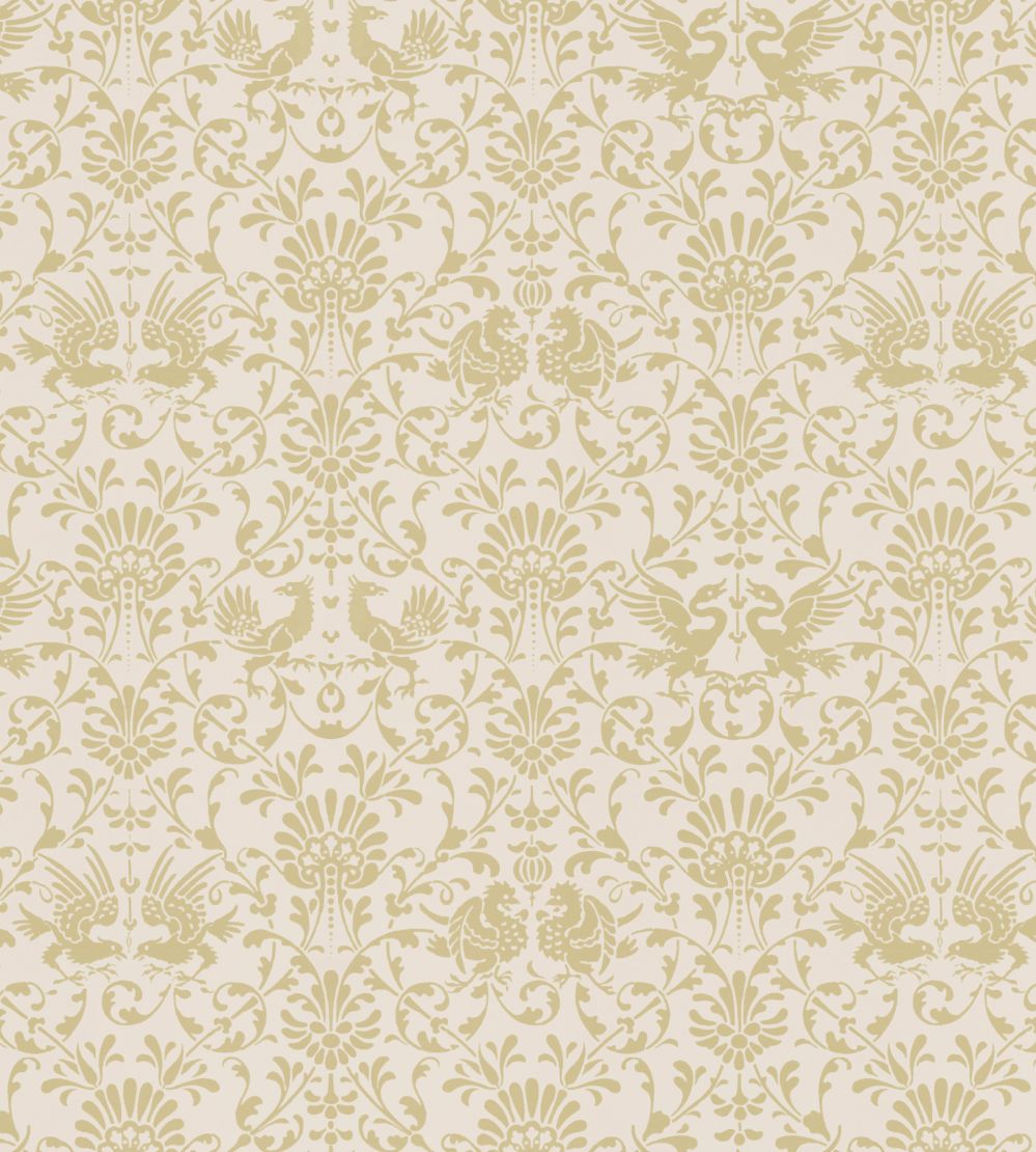 V&A Heraldic Birds Fabric by Arley House Gold