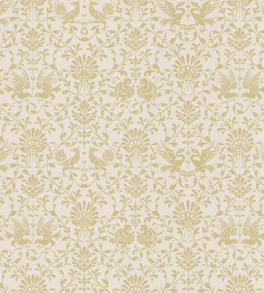 V&A Heraldic Birds Fabric by Arley House Gold