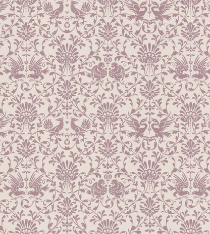 V&A Heraldic Birds Fabric by Arley House Pink