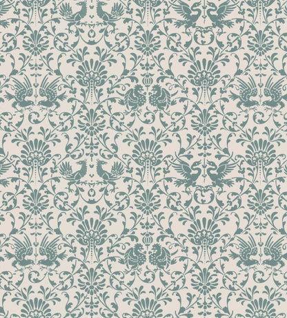 V&A Heraldic Birds Fabric by Arley House Sage Green