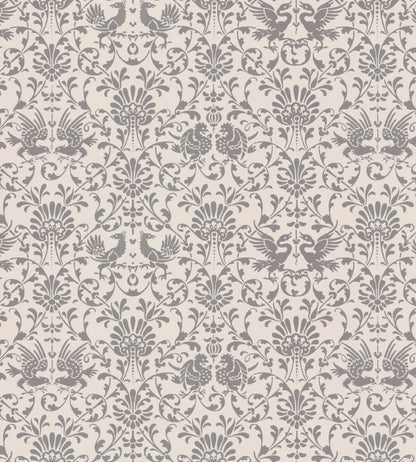 V&A Heraldic Birds Fabric by Arley House Taupe