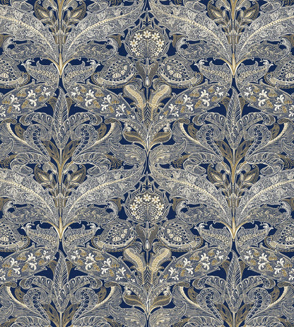 V&A Lacewing Fabric by Arley House Indigo