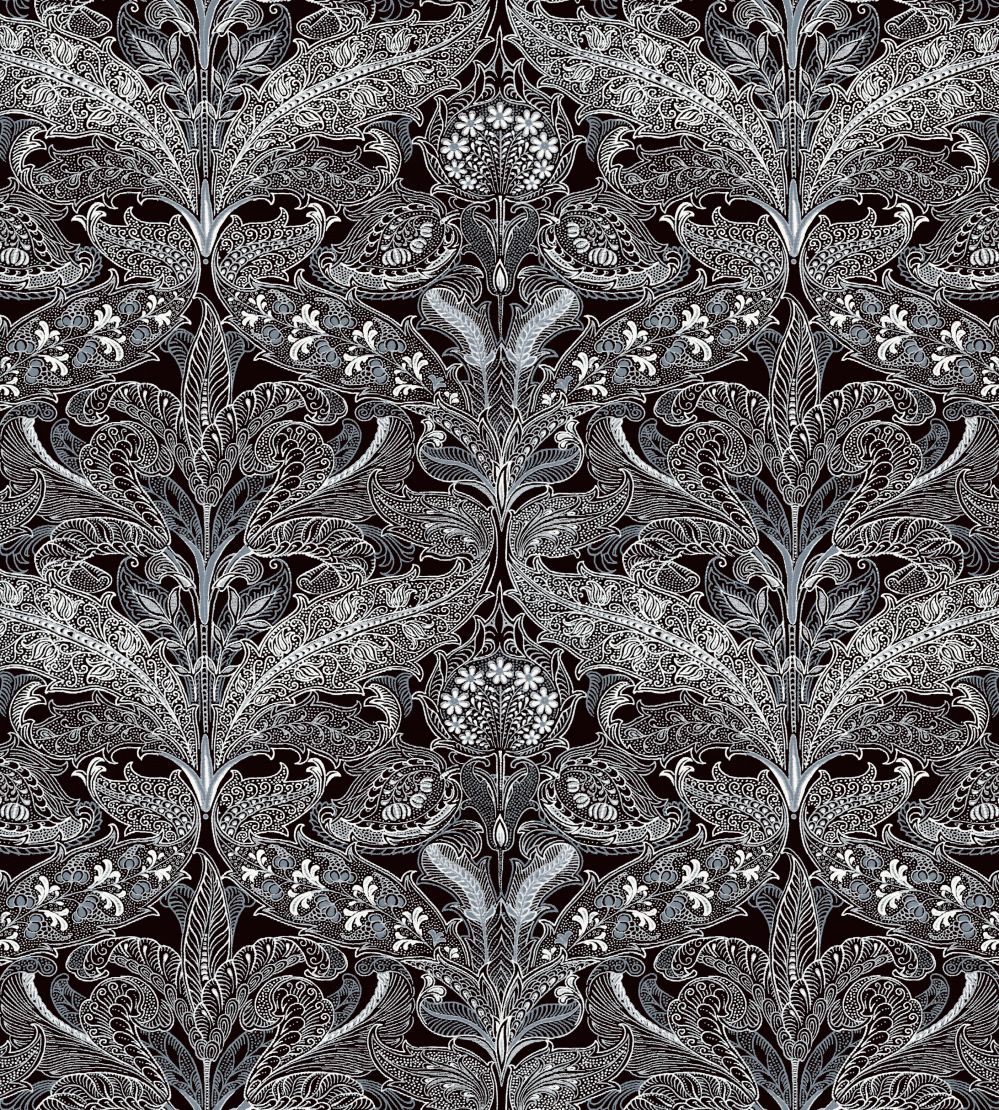 V&A Lacewing Fabric by Arley House Jet Black