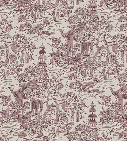 V&A Pagoda Fabric by Arley House Pink