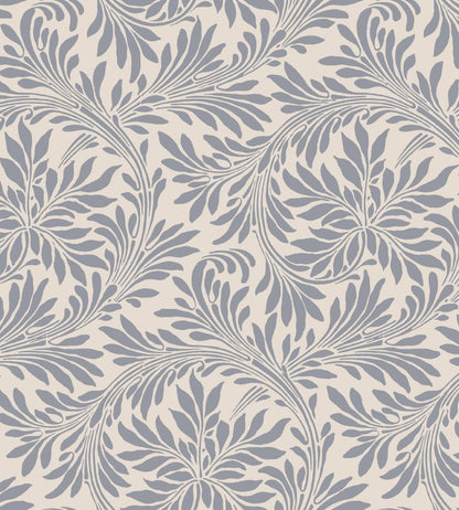 V&A Rolling Leaves Fabric by Arley House Slate Grey