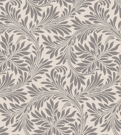 V&A Rolling Leaves Fabric by Arley House Taupe