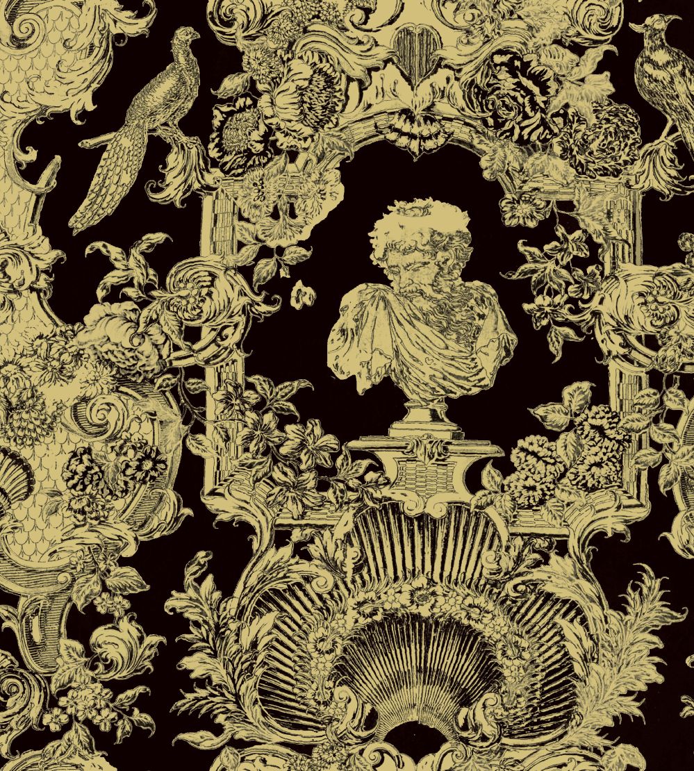 V&A Romano Fabric by Arley House Charcoal