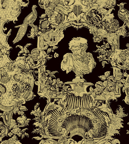 V&A Romano Fabric by Arley House Charcoal
