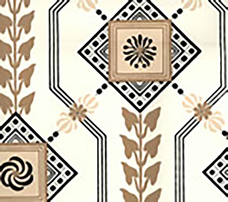 Vanderpoel Stripe Black Sienna wallpaper by Quadrille