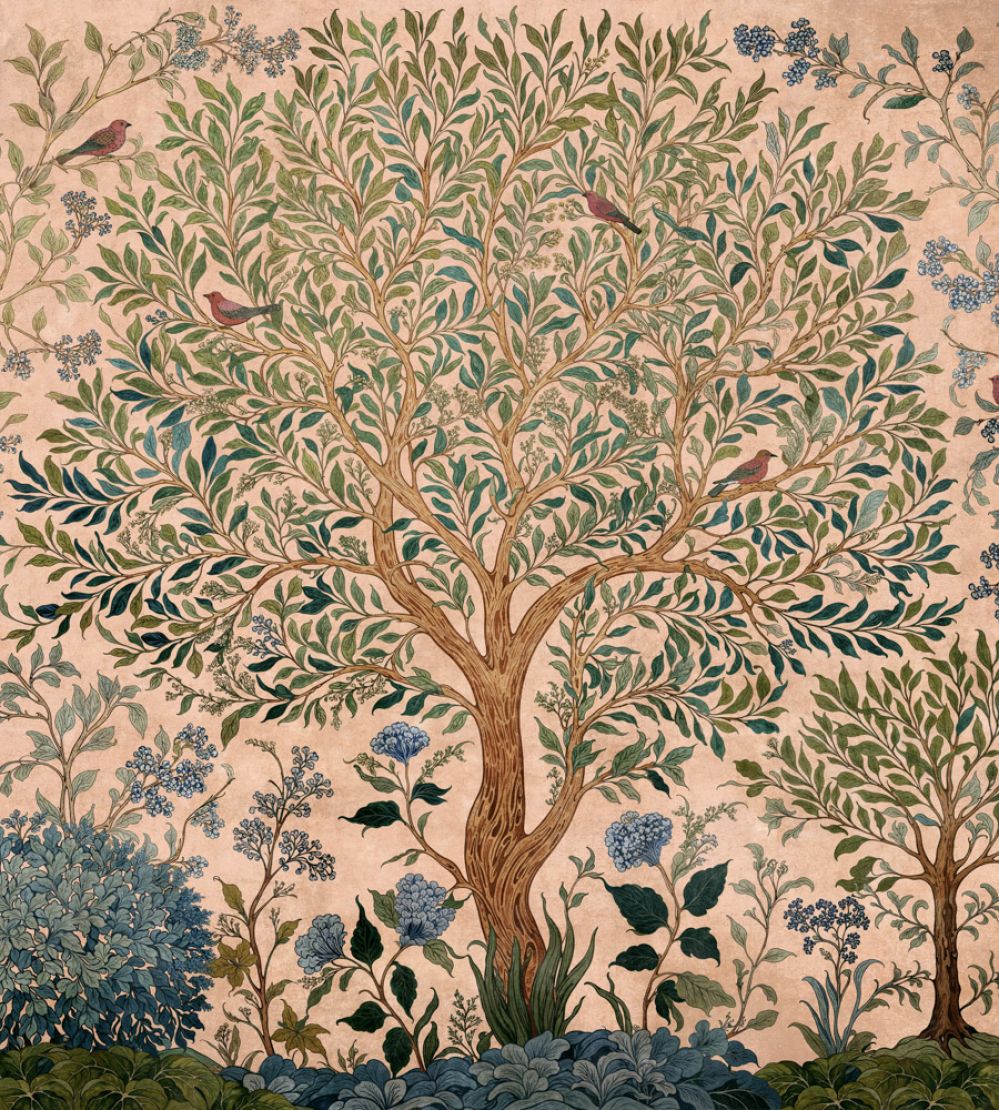Varanasi Tree Mural by Coordonne Peach