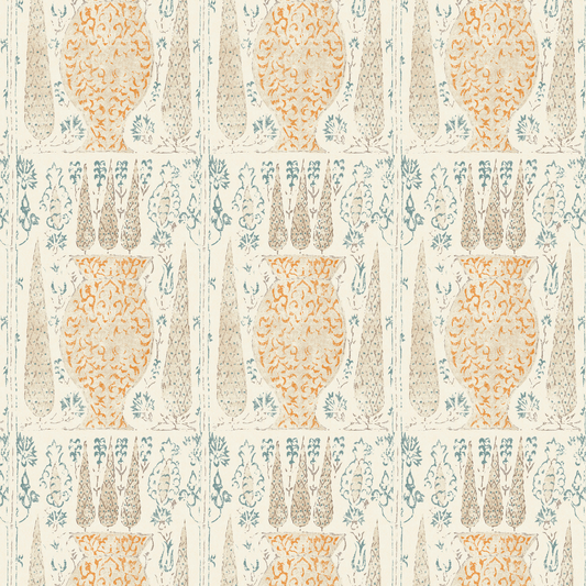 Vasari Wide-Width Blue/Orange wallpaper by Penny Morrison