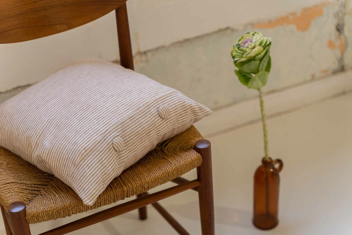 Vejer fabric by Coordonné in Albero, shown in a styled room