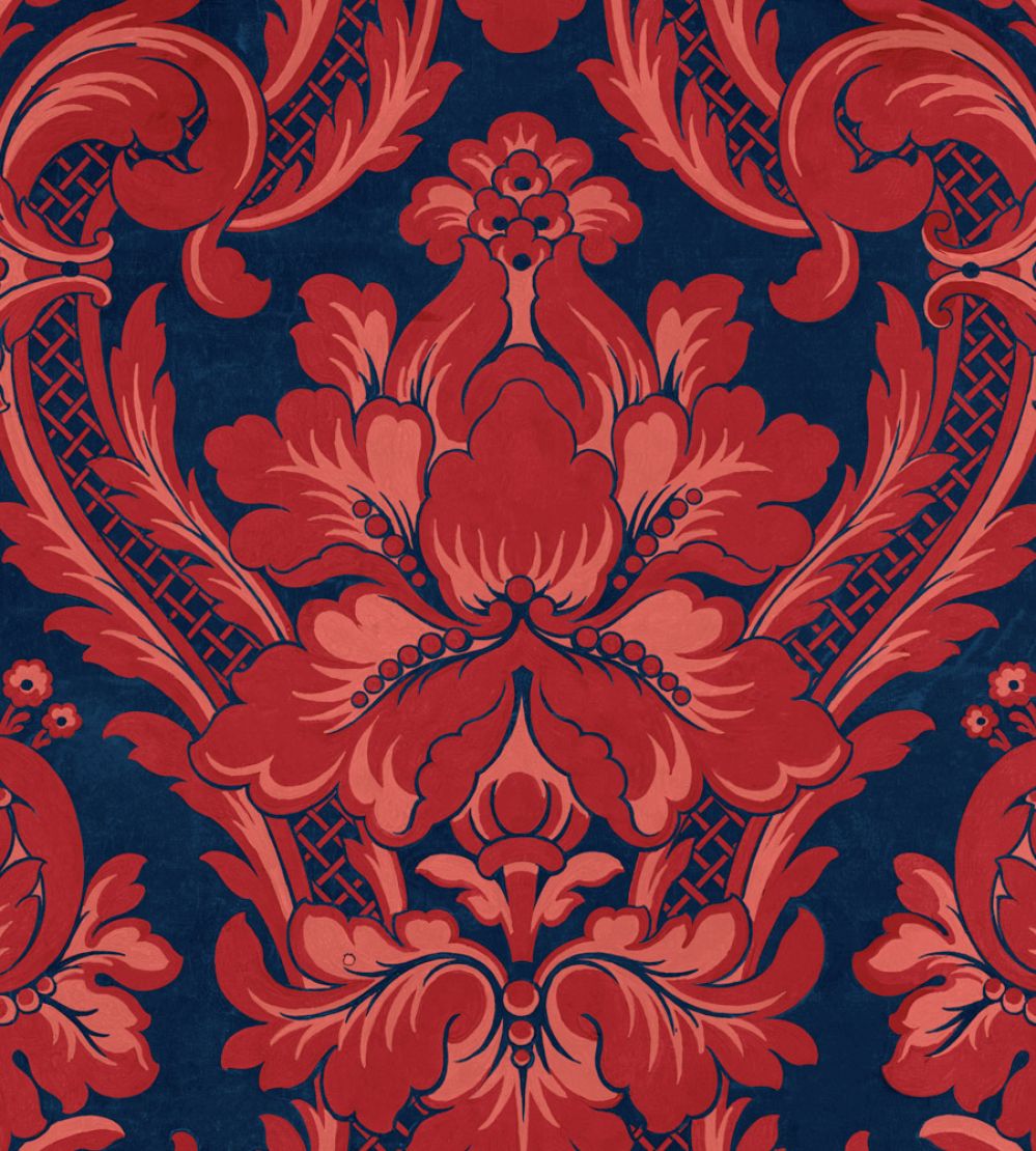 Venetian Damask Wallpaper by Coordonne Vermilion
