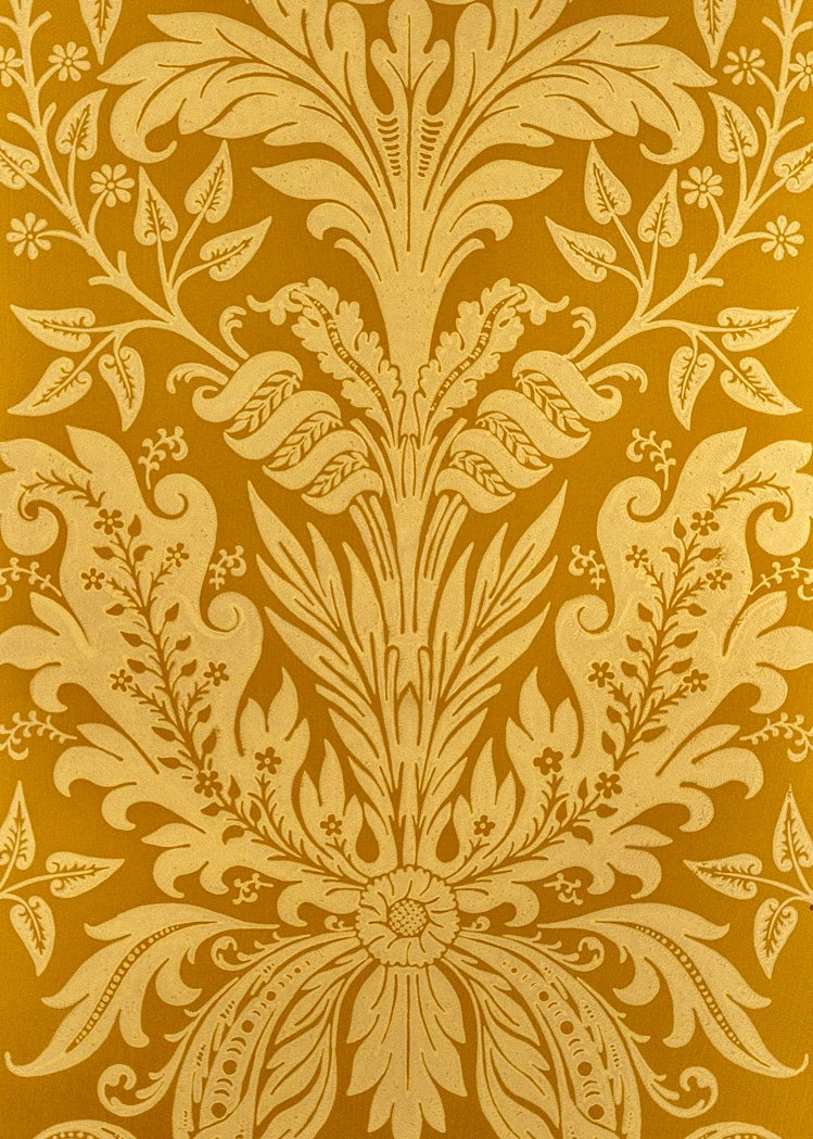 Venetian Hand Block Wallpaper by Watts 1874 in Hampton Yellow