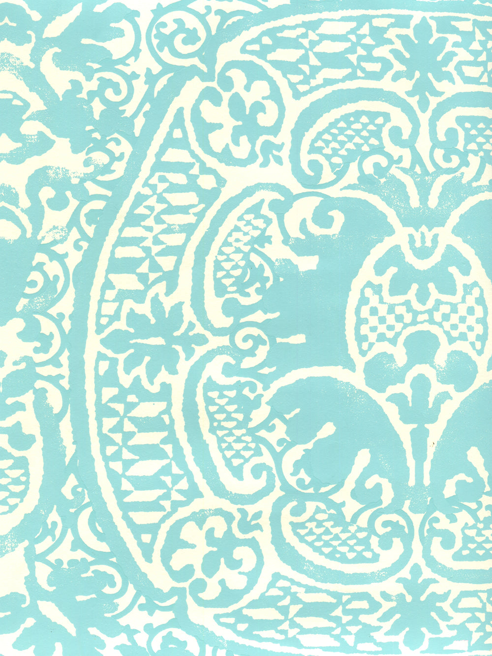 Veneto Venice Blue on Off White wallpaper by Quadrille